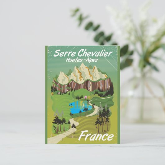 Serre Chevalier, Franse skiposter Briefkaart (Staand voorkant)