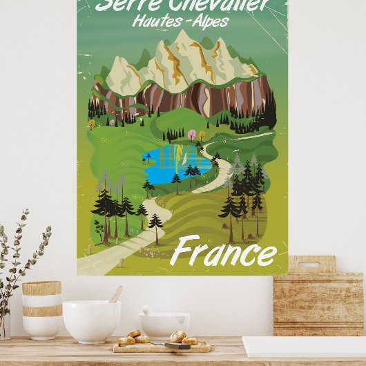 Serre Chevalier, Franse skiposter Poster (Keuken)