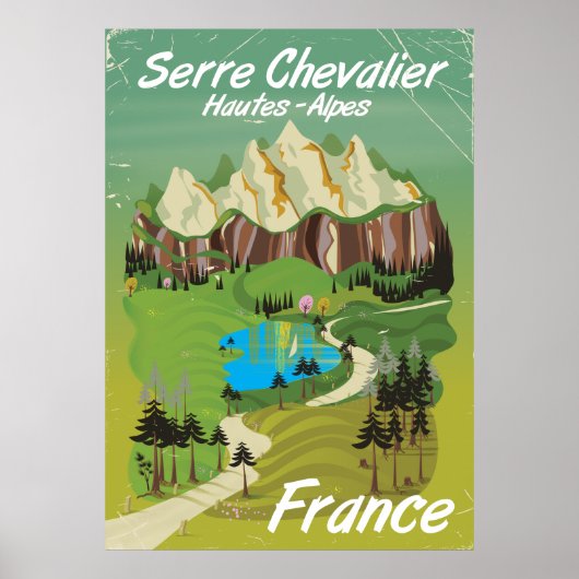 Serre Chevalier, Franse skiposter Poster (Voorkant)