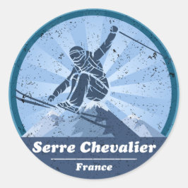 Serre Chevalier Skiresort - Skiër Ronde Sticker