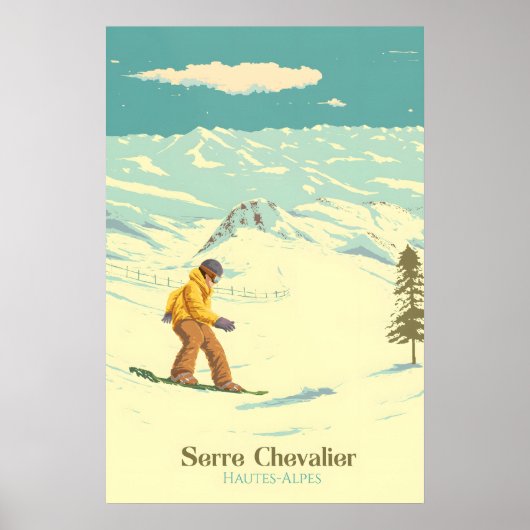 Serre Chevalier Snowboarden Reisposter Poster (Voorkant)