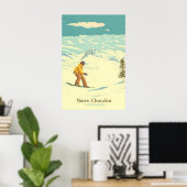 Serre Chevalier Snowboarden Reisposter Poster (Thuiskantoor)