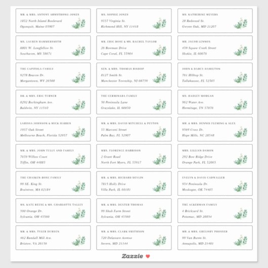 serre | Individuele gast Adresetiketten Sticker (Vel)