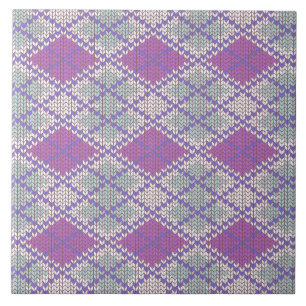 SERRE PAARS ARGYLE BREIWERK 6x6 Keramische tegel Tegeltje