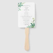 serre | Waterverf Botanisch huwelijksprogramma Handwaaier (Voorkant)