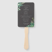 serre | Waterverf Botanisch huwelijksprogramma Handwaaier (Voorkant)