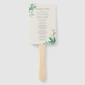 serre | Waterverf Botanisch huwelijksprogramma Handwaaier (Achterkant)