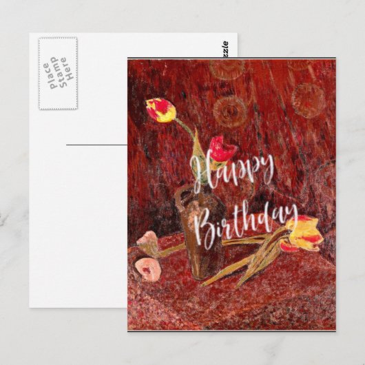 Serusier - Bouquet of Tulips, Birthday Wishes Briefkaart (Voorkant / Achterkant)