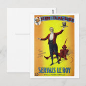 Servais Leroy Rested  Magicia Poster Briefkaart (Voorkant / Achterkant)