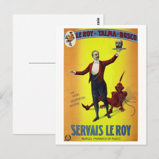 Servais Leroy Rested Magicia Poster Briefkaart (Voorkant / Achterkant)