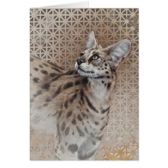 Serval Blank Card van Andrew Denman (Voorkant)