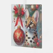 Serval Cat Glass Ornament (Voorkant links)