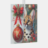 Serval Cat Glass Ornament (Voorkant Rechts)