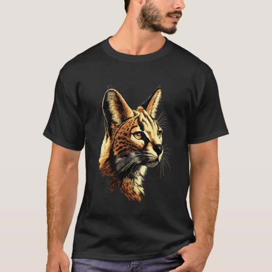 Serval Grote Katafrika Savannah Luipaard Kat Schat T-shirt (Voorkant)