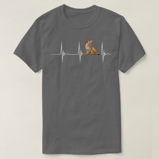 Serval Heartbeat EKG Pulse Serval Cat African Wild T-shirt (Design voorkant)