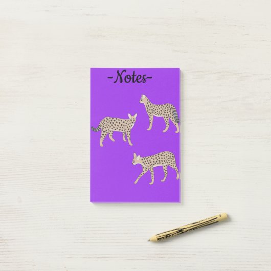 Serval katten post-it® notes (Op bureau)