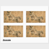 Serval (Leptailurus Serval) springend Rechthoekige Sticker (Vel)