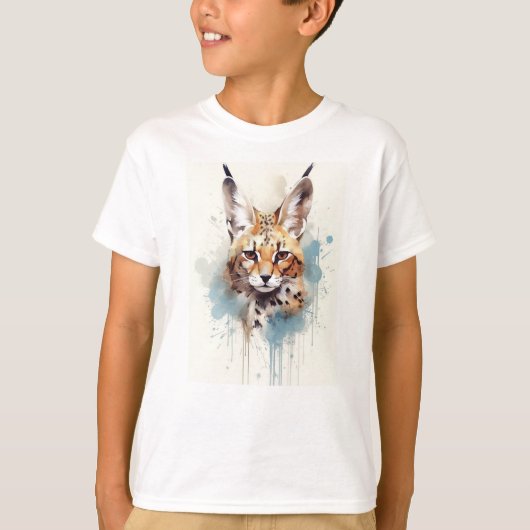 Serval Waterverf T-shirt (Voorkant)