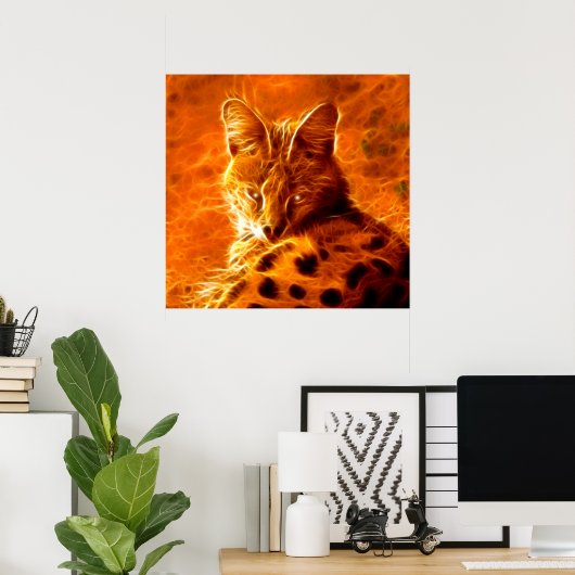*Serval* Wild Spirit Cat Poster Afdrukken (Thuiskantoor)