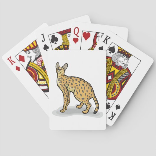 Servale dierenkaarten pokerkaarten (Achterkant)