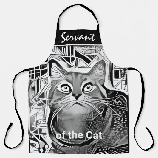 Servant voor de Kat past het All-Over Apron van de Schort (Voorkant)