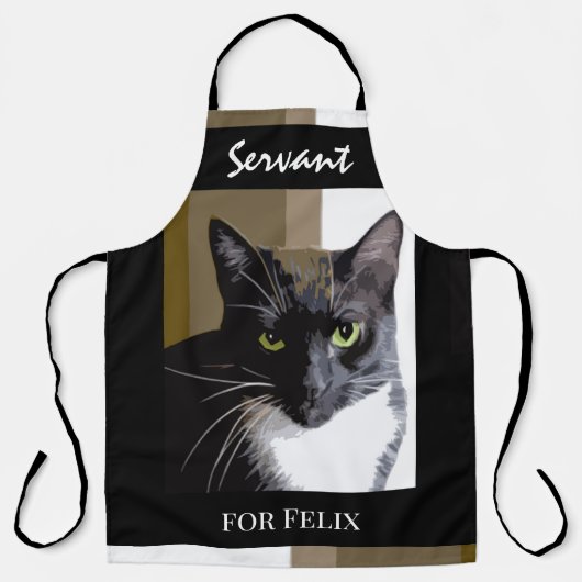 Servant voor de Kat past het All-Over Apron van de Schort (Voorkant)