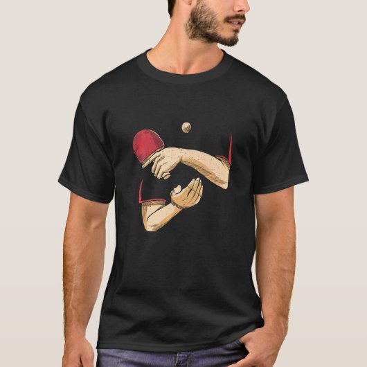 Serve Table Tennis Ball Ping Pong Player Tabel Tie T-shirt (Voorkant)