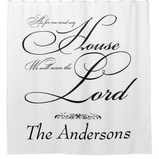 Serve the Lord gepersonaliseerd Douchegordijn (Voorkant)