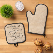 Serve the Lord personalized linen look Ovenwant & Pannenlap Set (Top down)