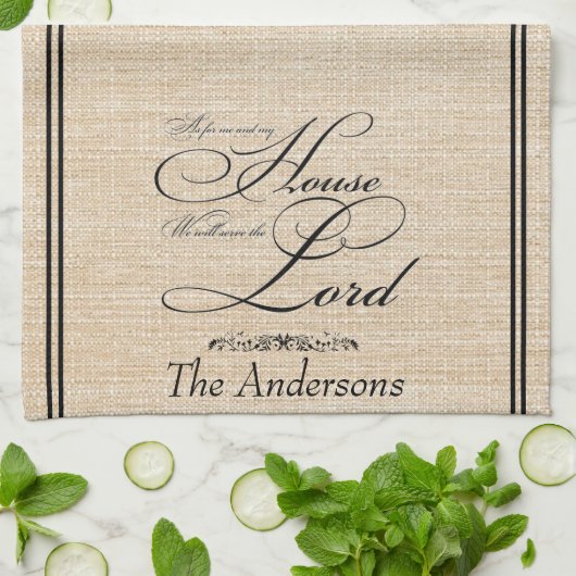 Serve the Lord personalized linen look Theedoek (Gevouwen)