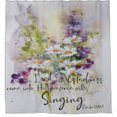 Serve the Lord with gladness floral Douchegordijn (Voorkant)