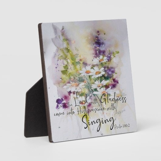 Serve the Lord with gladness floral Fotoplaat (Voorkant)