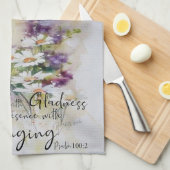 Serve the Lord with gladness floral Theedoek (Quarter Fold)