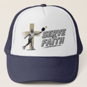 Serve With Faith Christian Pickleball Trucker Hat Trucker Pet (Voorkant)