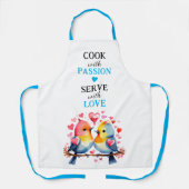 Serve with love birds white blue schort (Voorkant)