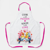 Serve with love birds white pink schort (Voorkant)