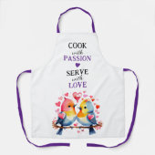Serve with love birds white purple schort (Voorkant)