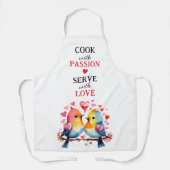 Serve with love birds white red schort (Voorkant)