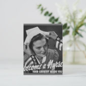 Serve Your Country Word een verpleegster Briefkaart (Staand voorkant)