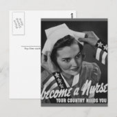 Serve Your Country Word een verpleegster Briefkaart (Voorkant / Achterkant)