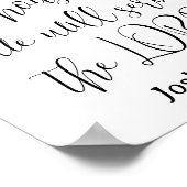 Serveer de Heer KJV Bijbel Verse Joshua 24 Script Poster (Hoek)