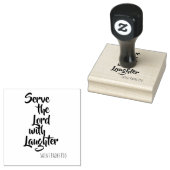 Serveer de Heer met Lach St. Padre Pio Rubberstempel (Gestempeld)