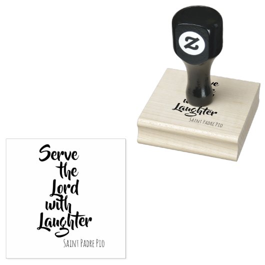 Serveer de Heer met Lach St. Padre Pio Rubberstempel (Gestempeld)