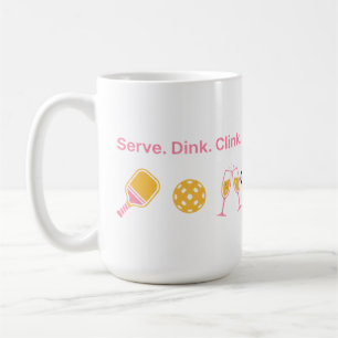 Serveer Dink Clink Grappige Pickleball Wijn Social Koffiemok