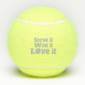 Serveer het win het love it tennis bal slogan (Achterkant)