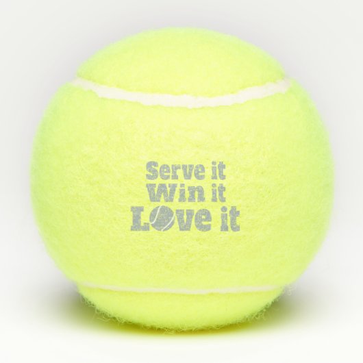 Serveer het win het love it tennis bal slogan (Achterkant)