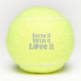 Serveer het win het love it tennis bal slogan