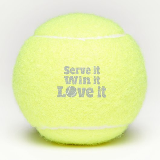 Serveer het win het love it tennis bal slogan (Voorkant)
