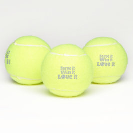 Serveer het win het love it tennis bal slogan