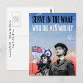 Serveer in de WAAF ~ Met de Mannen die vliegen Briefkaart (Voorkant / Achterkant)